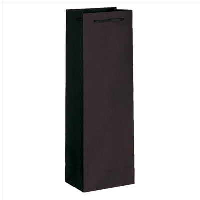 10 U. SAC PORTE-BOUTEILLES CORDE  150 g/m2 12,3+7,8x36 CM NOIR PAPIER (1 UNITÉ)