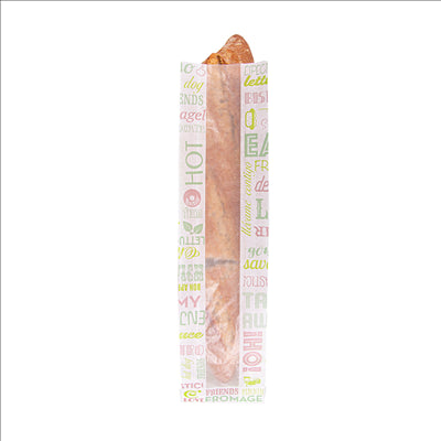 SACHETS BAGUETTE ROND AVEC FENÊTRE ECO 'PAROLE' 32 G/M2 9+6x35 CM BLANC PARCH.INGRAISSABLE (250 UNITÉS)