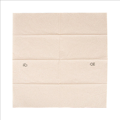 SERVIETTES ECOLABEL 2 PLIS P.1/8  18 G/M2 40x40 CM NATUREL OUATE RECYCLÉE (1800 UNITÉS)