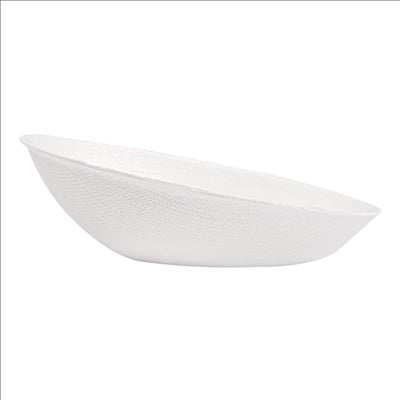 RÉCIPIENT OVALE 'BIONIC'  8x4,8x2,7 CM BLANC BAGASSE (1000 UNITÉS)