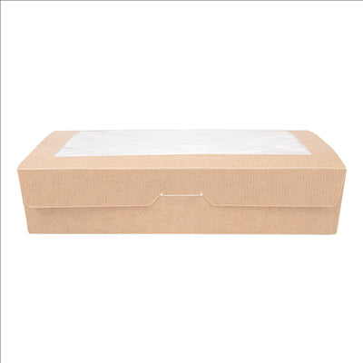 BOÎTES AVEC FENÊTRE 'THEPACK' 1470 ML 220 G/M2 + OPP 19,8x14x4,8 CM NATUREL CARTON ONDULÉ NANO-MICRO (200 UNITÉS)