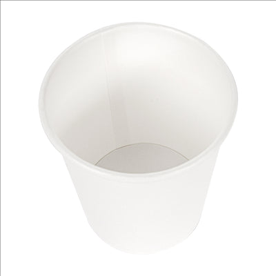 PETITS POTS 120 ML (4 oz) 210 + 18 PE G/M2 Ø6,15/4,5x6,5 CM BLANC CARTON (1000 UNITÉS)