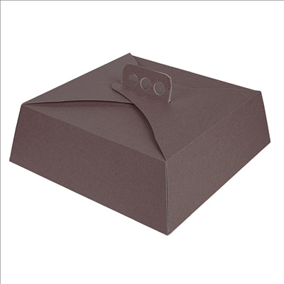 BOÎTES GÂTEAUX CARRÉES 'THEPACK' 250 G/M2 30x30x10 CM CHOCOLAT CARTON ONDULÉ NANO-MICRO (100 UNITÉS)