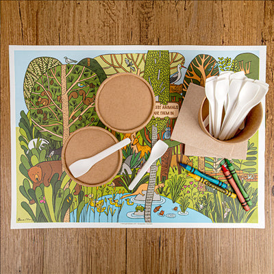 SETS DE TABLE COLORIAGE  100 G/M2 31x43 CM ASSORTI CELLULOSE (1000 UNITÉS)