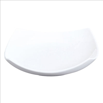 ASSIETTES CARRÉES INCURVÉES  27,5x27,5x6,6 CM BLANC PORCELAINE (12 UNITÉS)