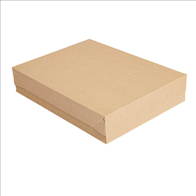 PLATEAUX + COUVERCLE 'THEPACK' 240 G/M2 19,5x11x4,5 CM NATUREL CARTON ONDULÉ NANO-MICRO (200 UNITÉS)