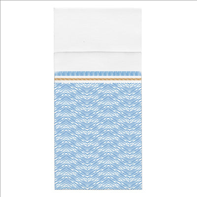 SERVIETTES KANGOUROU 'LIKE LINEN - AZUR' 70 G/M2 40x40 CM BLANC/BLEU SPUNLACE (700 UNITÉS)