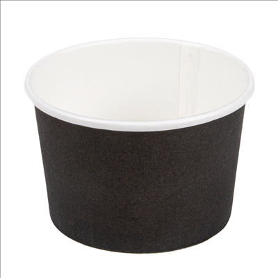 POTS À GLACES 120 ML 210 + 18PE G/M2 Ø 7,7x4,7 CM NOIR CARTON (2000 UNITÉS)