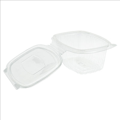 RÉCIPIENTS + COUVERCLE 375 ML 13,2x9,5x6 CM TRANSPARENT RPET (600 UNITÉS)