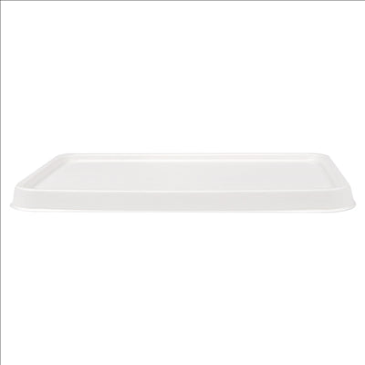 COUVERCLES POUR RÉF. 233.06/07 'BIONIC'  20,3x13,6x1,3 CM BLANC BAGASSE (500 UNITÉS)