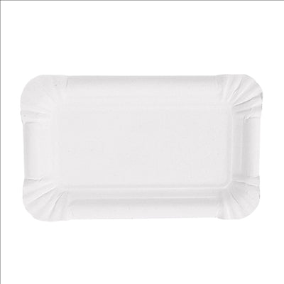 PLATEAUX PÂTISSERIE - PETITS  250 G/M2 15x9 CM BLANC CARTON (250 UNITÉS)