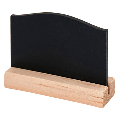 4 U. MINI ARDOISES + BASE  7,5x5 CM NOIR BOIS (24 UNITÉS)