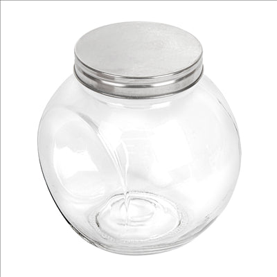 POT POUR STOCKER SPHÉRIQUE 'WAKI GLASS' 1,7 L 16x11,5x16 CM TRANSPARENT VERRE (12 UNITÉS)