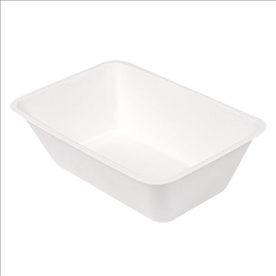 BARQUETTES 'BIONIC' 1000 ML 20x13,3x6 CM BLANC BAGASSE (500 UNITÉS)