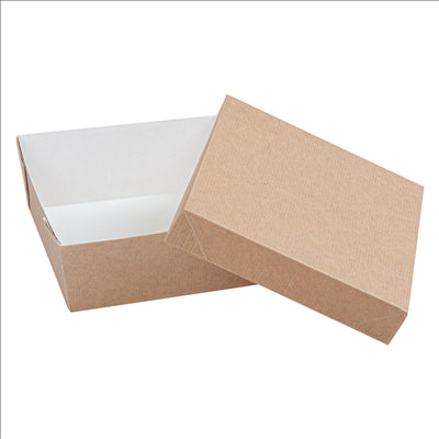 PETITES BOÎTES+COUVERCLES 'THEPACK' 500 ML 220 G/M2 + 12PP 12x12x5 CM NATUREL CARTON ONDULÉ NANO-MICRO (250 UNITÉS)