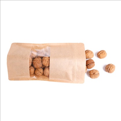 SACS AUTO-FERMETURE 500 GR 45 + 13 PET + 27 CPP G/M2 16+4x27 CM NATUREL KRAFT (500 UNITÉS)