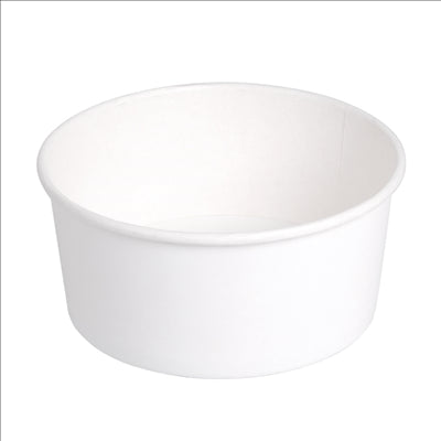 POTS SALADIERS 750 ML 320 + 18 PE G/M2 Ø 14,5/12,5x7 CM BLANC CARTON (500 UNITÉS)