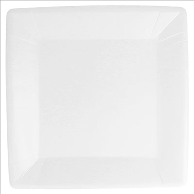 ASSIETTES CARRÉES  245 G/M2 23x23 CM BLANC CARTON (400 UNITÉS)