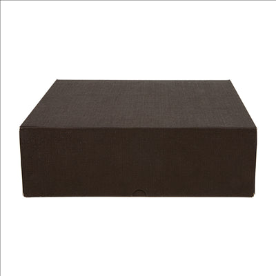 BOÎTES PATISSERIES SANS FENÊTRE 'THEPACK' 250 G/M2 32x32x10 CM CHOCOLAT CARTON ONDULÉ NANO-MICRO (100 UNITÉS)
