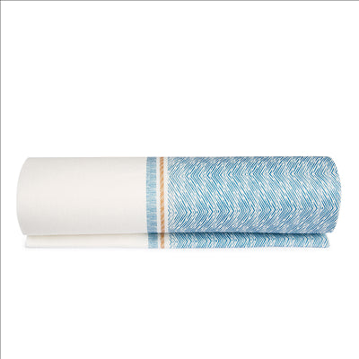 SERVIETTES 'LIKE LINEN - AZUR' 70 G/M2 40x40 CM BLANC/BLEU SPUNLACE (600 UNITÉS)