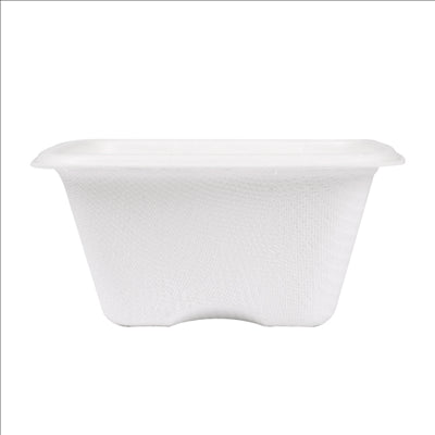 PETITS POTS 'BIONIC' 100 ML 7,7x7,7x3,7 CM BLANC BAGASSE (600 UNITÉS)