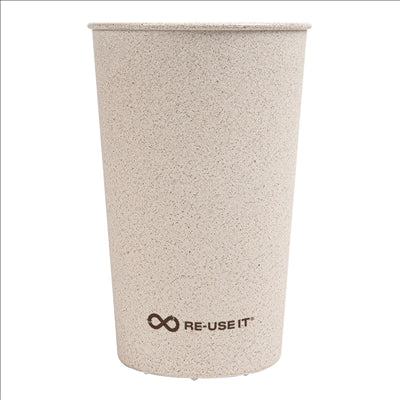 VERRES RÉUTILISABLES 330 ML Ø7,5/5,5x11,5 CM NATUREL RICE HUSK BIOCOMPOSITE (540 UNITÉS)