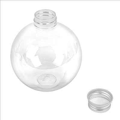 FLACONS SPHÉRIQUES AVEC BOUCHON EN ALUMINIUM 350 ML Ø9x10,1 CM TRANSPARENT PET (150 UNITÉS)
