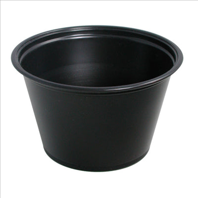 PETITS POTS MICRO-ONDABLES 120 ML Ø7,4x4,6 CM NOIR PP (2500 UNITÉS)