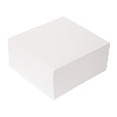 BOÎTES PATISSERIES SANS FENÊTRE 'THEPACK' 250 G/M2 17x14x11,5 CM BLANC CARTON ONDULÉ NANO-MICRO (200 UNITÉS)