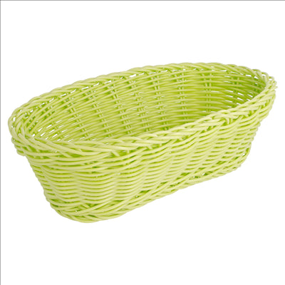 CORBEILLES SIMILAIRE OSIER ALLONGÉES  23x9x8 CM VERT ANIS PP (12 UNITÉS)