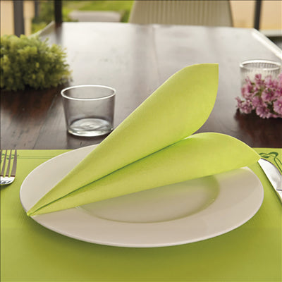 SERVIETTES ECOLABEL 'DOUBLE POINT' 18 G/M2 33x33 CM VERT ANIS OUATE (1200 UNITÉS)