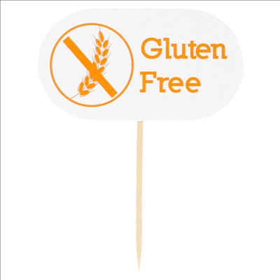 PIQUES "GLUTEN FREE"  8 CM BLANC BOIS (100 UNITÉS)