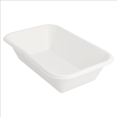 PLATEAUX 'BIONIC' 950 ML 21,5x14x5,2 CM BLANC BAGASSE (600 UNITÉS)