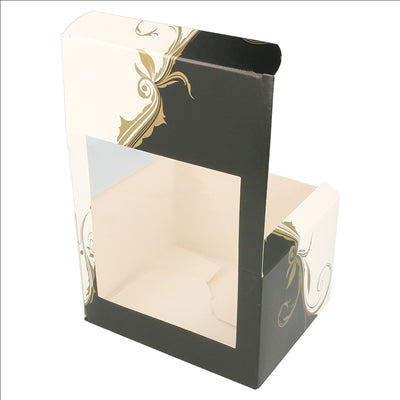 BOÎTES PÂTISSERIES AVEC FENÊTRE 'THEPACK CLASSIC' 250 G/M2 11x13x8 CM BLANC CARTON ONDULÉ NANO-MICRO (800 UNITÉS)