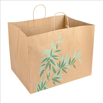 SACS SOS TRAITEUR 'FEEL GREEN' 110 G/M2 43+33x33 CM NATUREL KRAFT (100 UNITÉS)