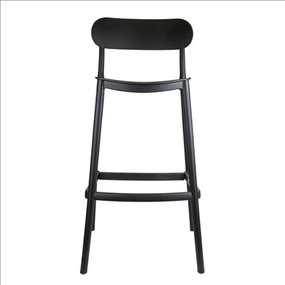 TABOURET HAUT AVEC DOSSIER 'SUPRA-TEK'  52x46x102 CM NOIR PP (4 UNITÉS)