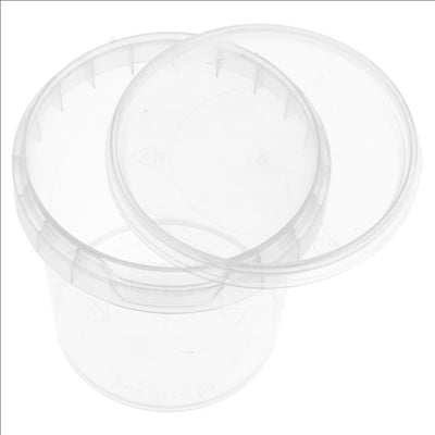 RÉCIPIENTS INVIOLABLES + COUVERCLES 155 ML Ø 6,9x6,8 CM TRANSPARENT PP (960 UNITÉS)