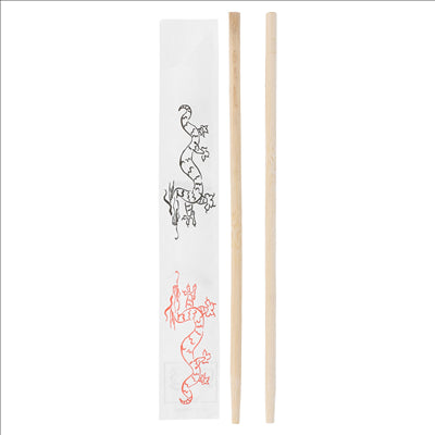 BAGUETTES CHINOISES EN SACHET  20 CM NATUREL BAMBOU (1000 UNITÉS)