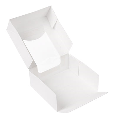 RÉCIPIENTS SUSHI+FÊNETRE 'THEPACK' 230 G/M2 + OPP 10x10x4 CM BLANC CARTON ONDULÉ NANO-MICRO (400 UNITÉS)