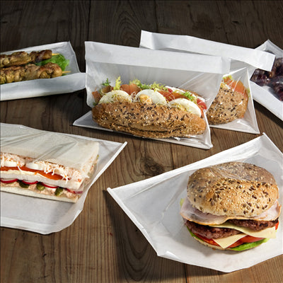 DELI PACK AUTO FERMETURE  30 G/M2 + 13 PP 28x22/20 CM BLANC KRAFT (500 UNITÉS)