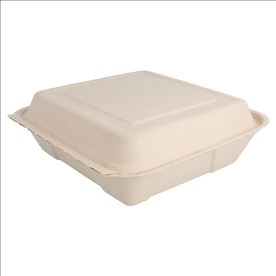 COQUILLES "L" 'BIONIC'  22,5x22,5x7,5 CM NATUREL BAGASSE (200 UNITÉS)