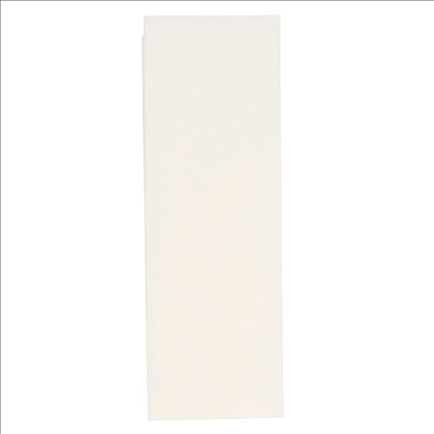 SACS POUR COUVERTS + SERVIETTE 'JUST IN TIME - COLORAMA' 90 + 10PE G/M2 8,5x19,5 CM BLANC AIRLAID (250 UNITÉS)