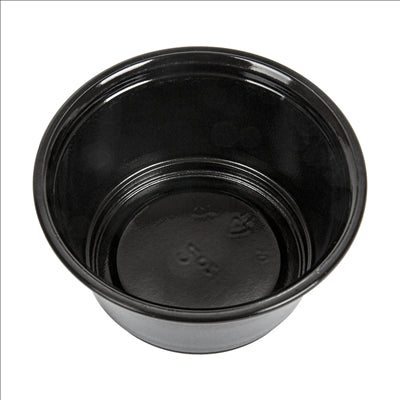 50 PETITS POTS + 50 COUVERCLES 60 ML Ø6,2x3,2 CM NOIR PP (24 UNITÉS)