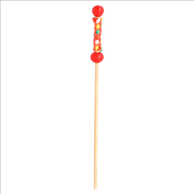 PIQUES "PERLE"  12 (h) CM ROUGE BAMBOU (100 UNITÉS)