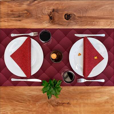 "TÊTE-À-TÊTE" PRÉ. 120CM (20 FEU.) 'RHOMBUS' 55 G/M2 0,40x24 M BORDEAUX AIRLAID (6 UNITÉS)
