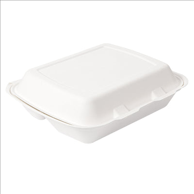 COQUILLES 3 COMPART. 'BIONIC' 950 ML 23x18x7,3 CM BLANC BAGASSE (200 UNITÉS)