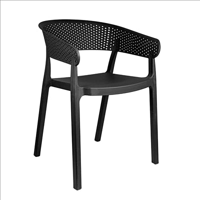 CHAISE EMPILABLE 'SUPRA-TEK'  51x49x73 CM NOIR PP (4 UNITÉS)