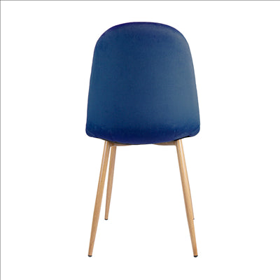 CHAISE 'SUPRA-TEK'  54x45x87 CM BLEU MARINE VELOURS (4 UNITÉS)