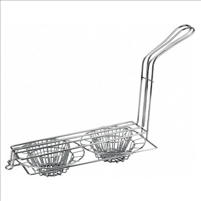 PANIER DOUBLE POUR TACOS  35,6x16,5x34 CM ARGENTE INOX (1 UNITÉ)