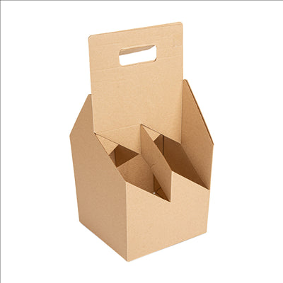 PORTE-BOUTEILLES, 4 BOUTEILLES  330 G/M2 15x15x32 CM NATUREL CARTON ONDULÉ MICROCANAL (200 UNITÉS)